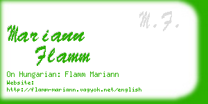 mariann flamm business card